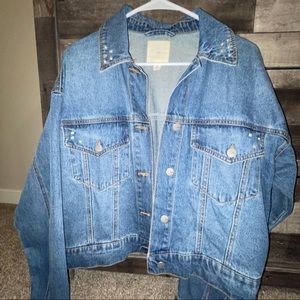 jean jacket with jeweled detailing!